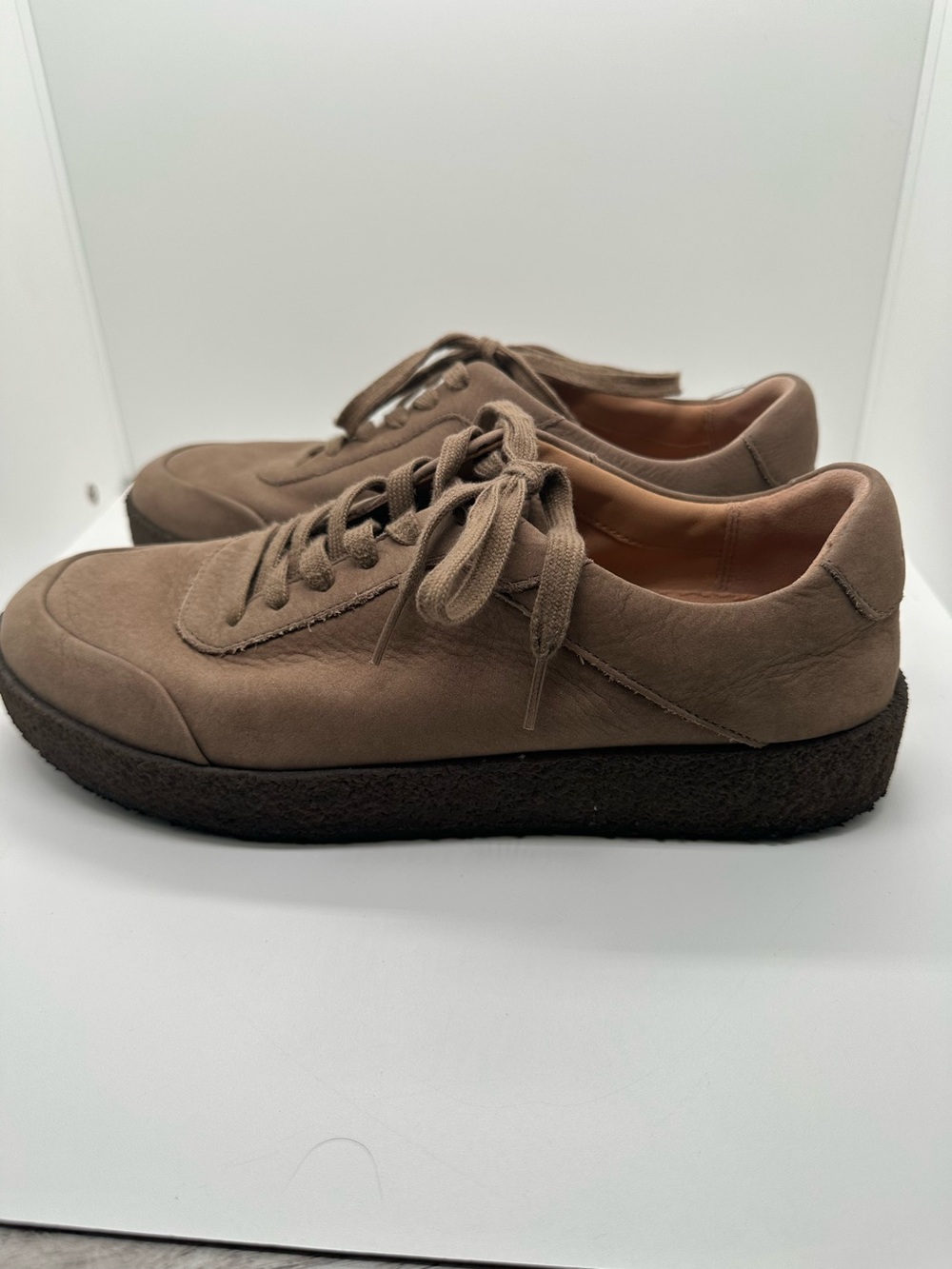 Fitflop Women’s Rally Tumbled-Nubuck Crepe Taupe Sneakers Size 9 - Picture 4 of 7